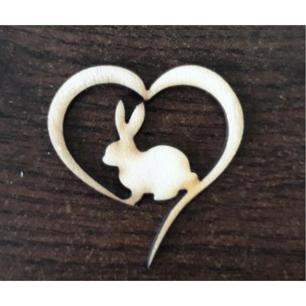 Дървено сърце със заек – Символ на Великден и Любовта 🐰❤️