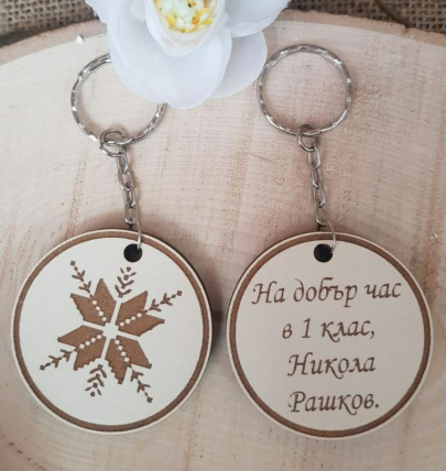 Двулицев ключодържател "На добър час"