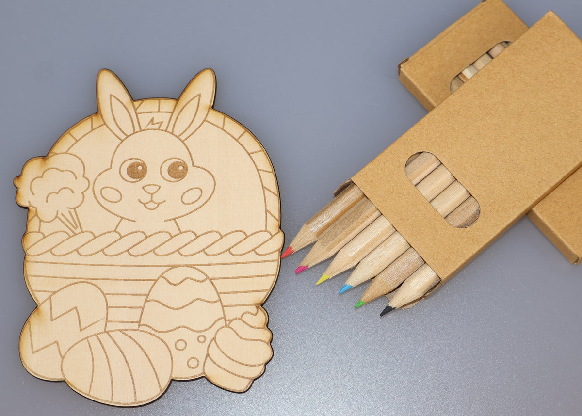 Великденска фигурка за оцветяване + цветни моливи – Подарете творчество! 🎨🐰🌸